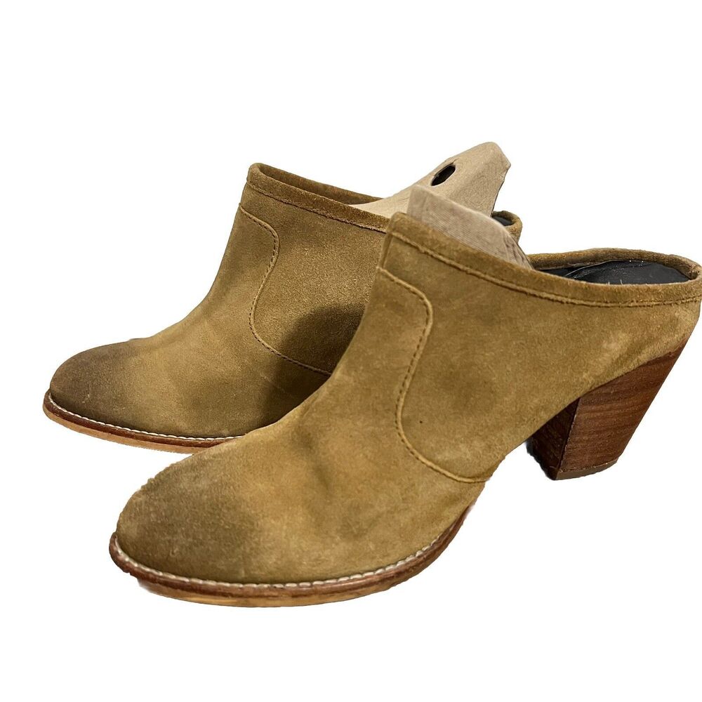 Crevo Women's Mules Size 10 Block Heel Leather Slip Bohemian Western Southern